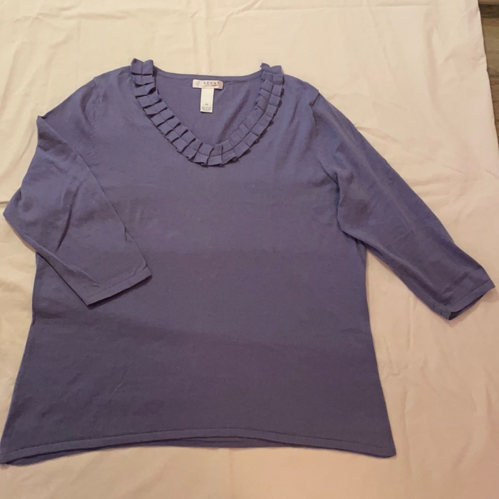 Kenar Woman Lavender light Sweater 3/4 sleeves 2X